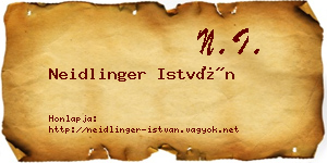 Neidlinger István névjegykártya